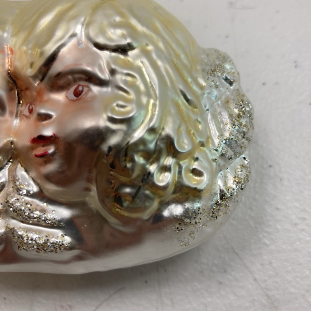 Vtg House of Ivana Trump Christmas Tree Ornament Cupid‎ Angel Glass Poland 90's - Picture 3 of 7